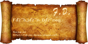Fábján Dénes névjegykártya