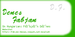 denes fabjan business card